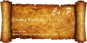 Csaby Patrik névjegykártya