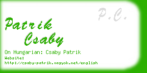 patrik csaby business card